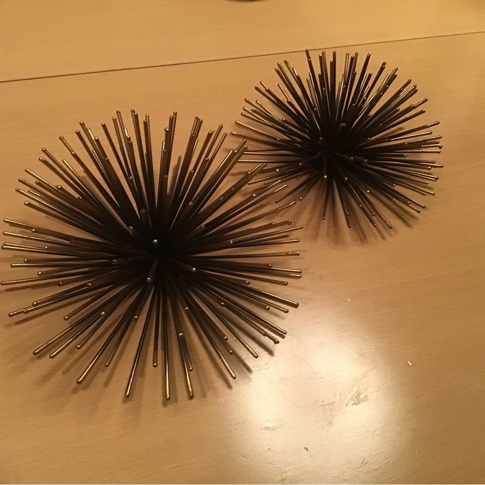 MCM Brass Black Gold Metal Spike Urchin Pom Pom Starburst Atomic C Jere Style‎ 2